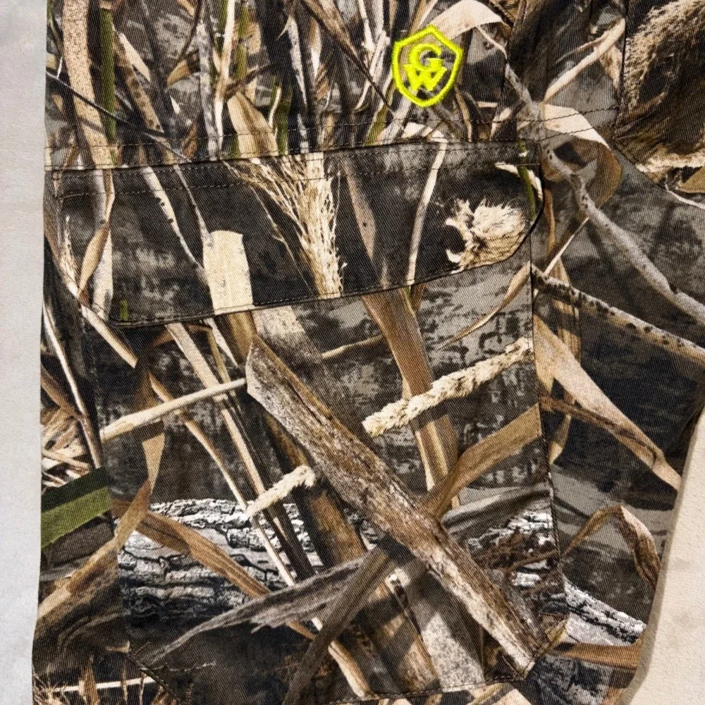 Game Winner Youth XL Realtree Max-5 Camo Cargo Hunting Pants Brown Green Cotton